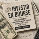 Une femme consultant des graphiques boursiers sur son ordinateur, symbolisant l'investissement en bourse.