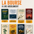 Couverture d'un livre sur le trading avec des graphiques financiers en arrière-plan.
