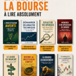 Couverture d'un livre sur le trading avec des graphiques financiers en arrière-plan.