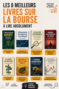 Couverture d'un livre sur le trading avec des graphiques financiers en arrière-plan.