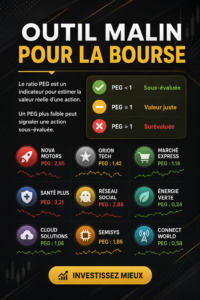 Capture d'écran d'un outil boursier sur un smartphone, mettant en avant ses fonctionnalités.