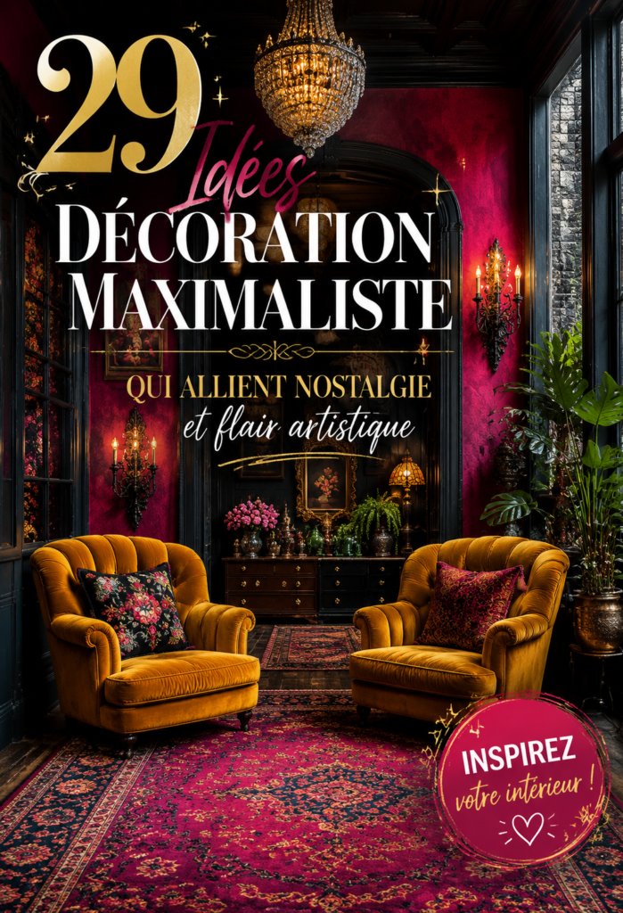 Intérieur décoré avec des éléments vintage maximalistes, mélange de couleurs et de motifs