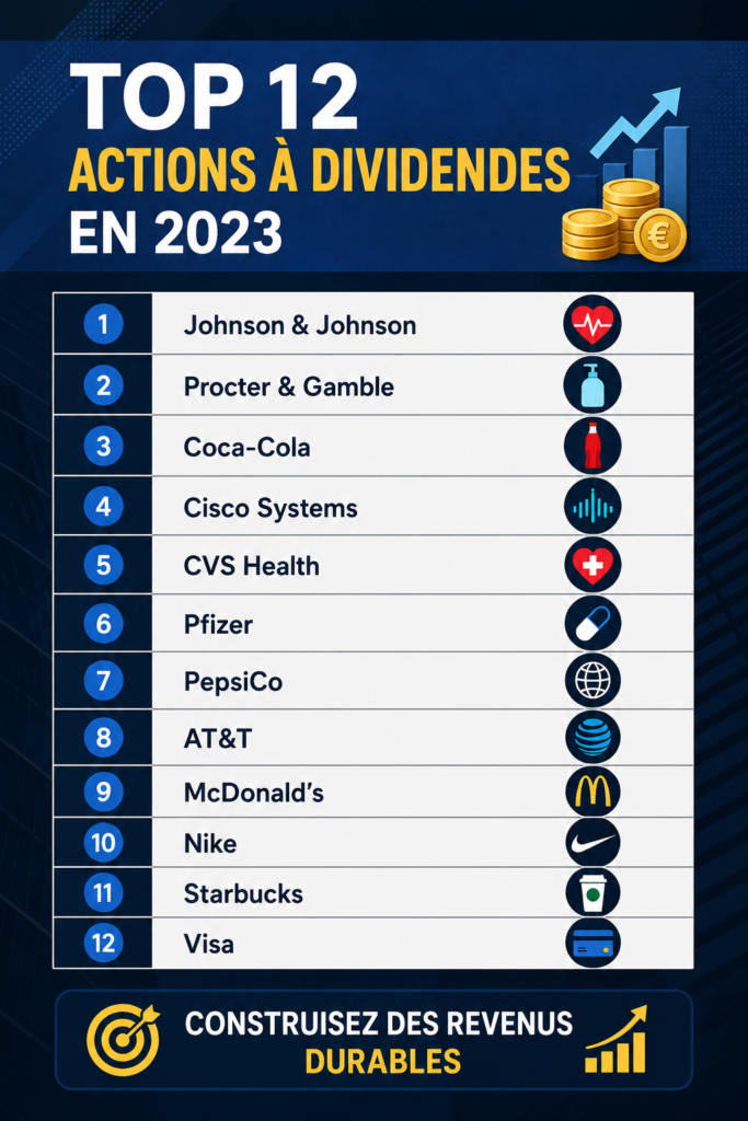 Graphique illustrant les actions à dividendes populaires pour 2023.