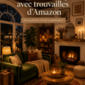 Un salon cosy avec des accessoires pratiques et chaleureux, issus de trouvailles Amazon