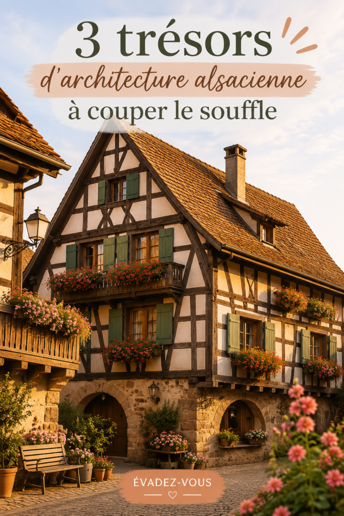 Vue pittoresque d'une maison à colombages en Alsace