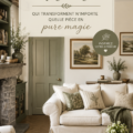 Intérieur lumineux avec des teintes de la campagne anglaise, un mélange de verts et de beige
