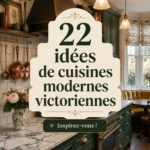 Une cuisine moderne au style victorien avec des éléments décoratifs élégants.