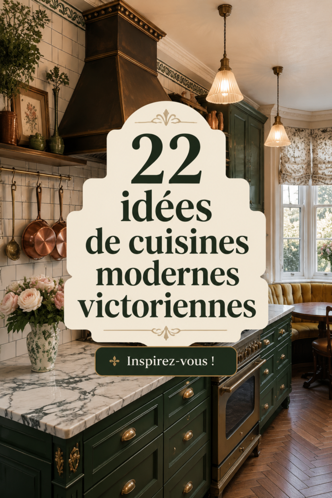 Une cuisine moderne au style victorien avec des éléments décoratifs élégants.