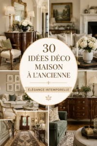 Une pièce de salon élégamment décorée dans le style old money avec des éléments vintage et des couleurs chaudes.