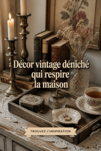 Décoration intérieure vintage chaleureuse avec des objets de seconde main.