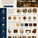 Design intérieur colonial français avec des meubles en bois et des motifs floraux