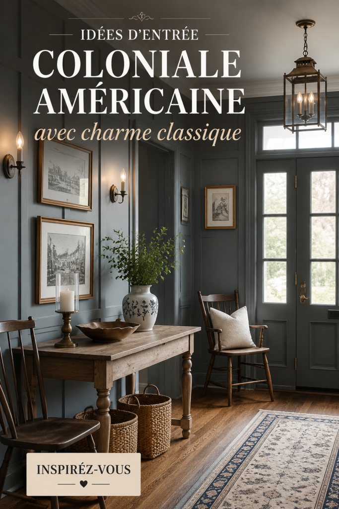 Entrée de maison avec décoration de style colonial américain