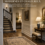 Une entrée moderne aux touches victorien, décorée avec élégance.