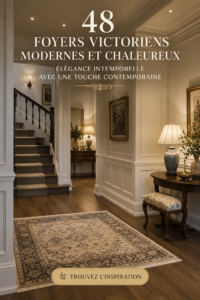 Une entrée moderne aux touches victorien, décorée avec élégance.
