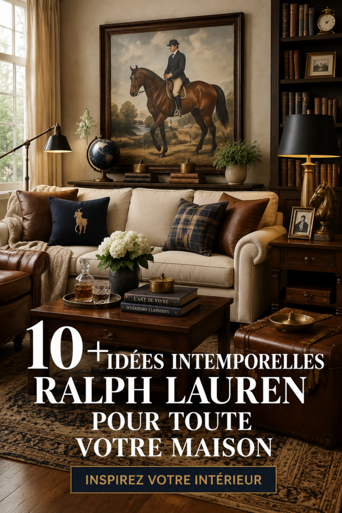 Intérieur élégant avec des éléments de décoration inspirés par Ralph Lauren