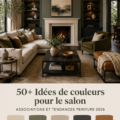 Salon décoré avec des combinaisons de couleurs modernes et chaleureuses
