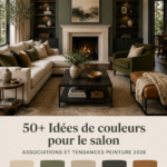 Salon décoré avec des combinaisons de couleurs modernes et chaleureuses