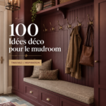 Une buanderie élégante et fonctionnelle avec un aménagement soigné et des objets décoratifs.
