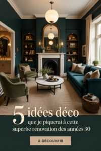 Intérieur d'une maison rénovée des années 30 avec des éléments vintage et modernes.