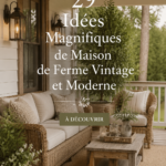 Intérieur d'une maison au style vintage moderne avec des accents chaleureux.