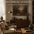 Intérieur avec des meubles anciens et une décoration vintage élégante