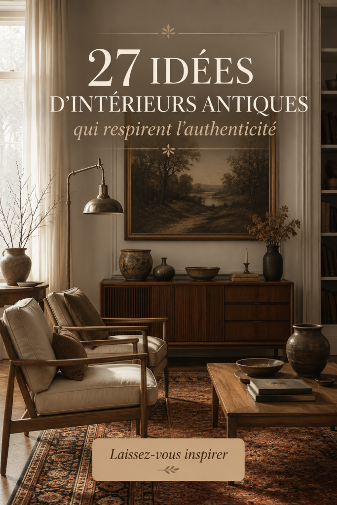 Intérieur avec des meubles anciens et une décoration vintage élégante