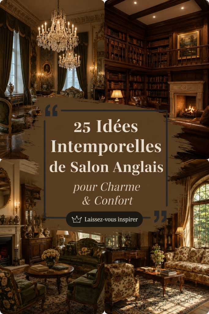 Salon de style anglais avec des éléments élégants et confortables