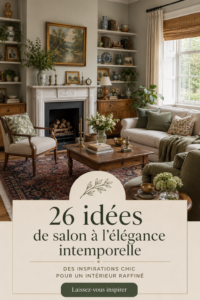 Salon élégant au style old money avec des détails raffinés