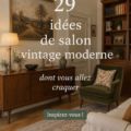 Salon moderne avec des éléments vintage et décorations chaleureuses