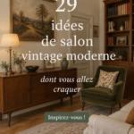 Salon moderne avec des éléments vintage et décorations chaleureuses