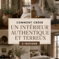 Intérieur chaleureux et vintage avec meubles en bois et objets déco rustiques