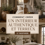 Intérieur chaleureux et vintage avec meubles en bois et objets déco rustiques