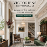Salon contemporain avec des touches victoriennes, alliant élégance ancienne et modernité.