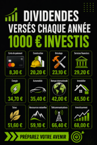 Femme analysant des graphiques d'actions pour investir 1000 € en dividendes.