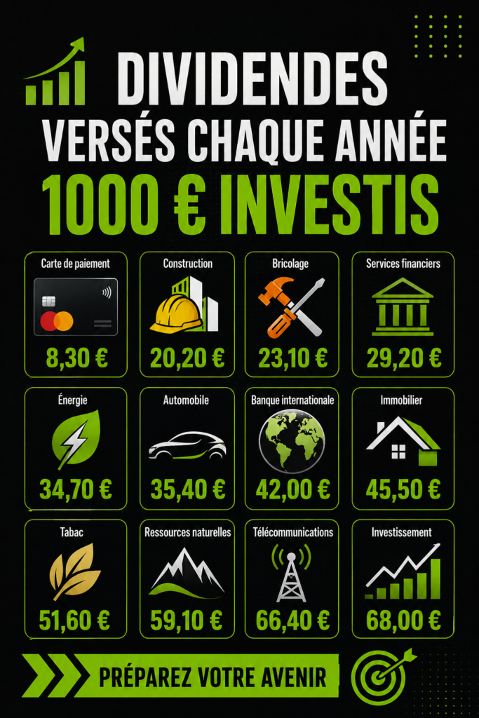 Femme analysant des graphiques d'actions pour investir 1000 € en dividendes.