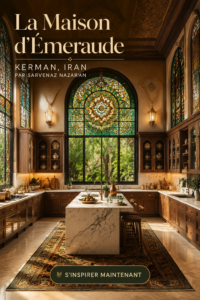 Vue extérieure de la Maison Émeraude à Kerman, Iran.