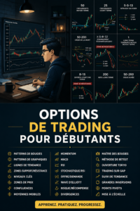 Femme utilisant un ordinateur pour apprendre le trading d'options