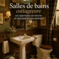 Une salle de bain cottagecore avec des touches de bois et de verdure