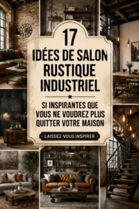 Un salon chaleureux avec des éléments rustiques et industriels, créé pour un confort maximal