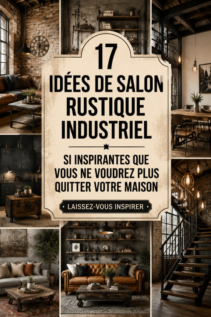 Un salon chaleureux avec des éléments rustiques et industriels, créé pour un confort maximal