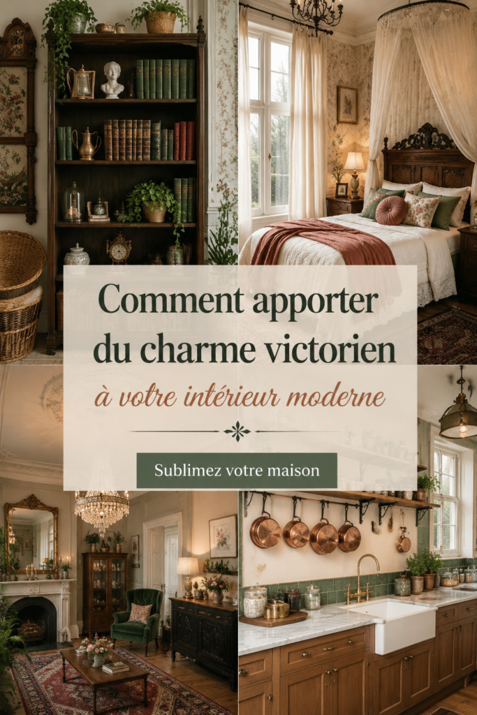 Intérieur moderne avec des éléments de décoration victorienne chaleureux.