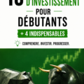 Illustration d'un livre sur l'investissement avec des termes financiers clés