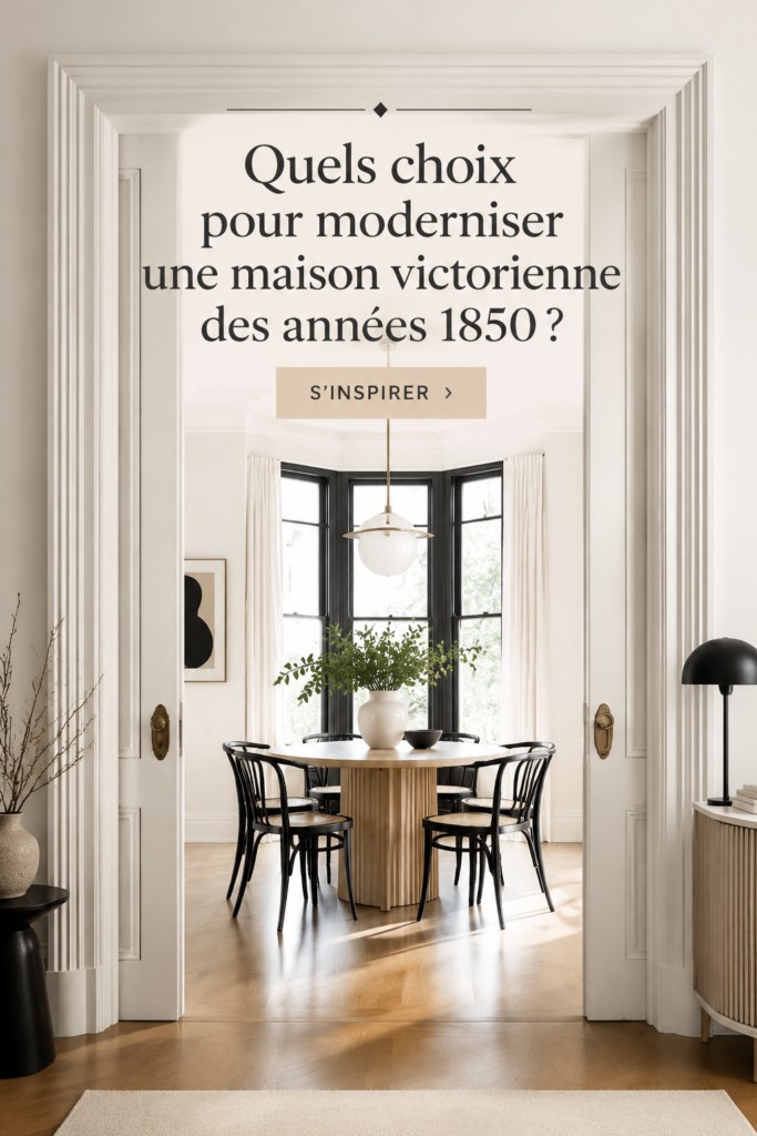 Intérieur d'une maison victorienne modernisée avec des éléments contemporains