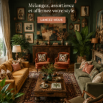 Intérieur éclectique avec mobilier varié et décoration unique