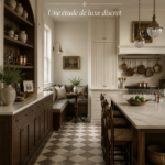Cuisine bistro européenne élégamment décorée avec des éléments de luxe