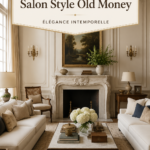 Un salon décoré dans un style old money avec des meubles élégants
