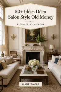 Un salon décoré dans un style old money avec des meubles élégants