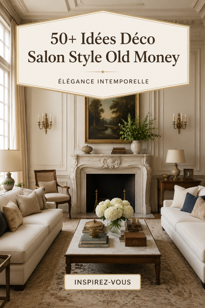 Un salon décoré dans un style old money avec des meubles élégants