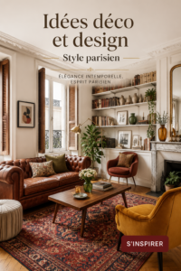Un intérieur décoré dans le style parisien, avec des meubles élégants et des accents artistiques.