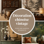 Intérieur calme décoré avec des éléments vintage chinois.